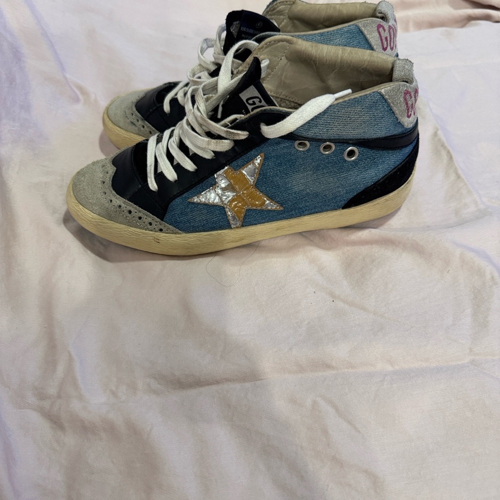 Golden Goose Sneakers - Denim Blue and Black with Silver Star